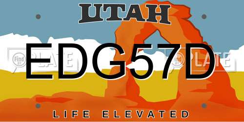 EDG57D Utah License Plate