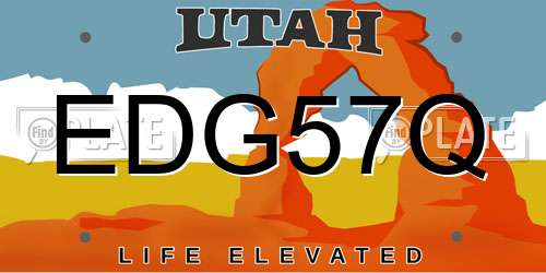 EDG57Q Utah License Plate
