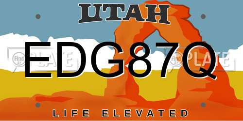EDG87Q Utah License Plate