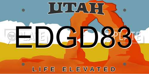 EDGD83 Utah License Plate