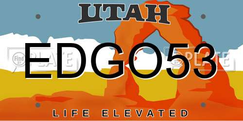 EDGO53 Utah License Plate