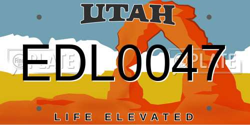 EDL0047 Utah License Plate