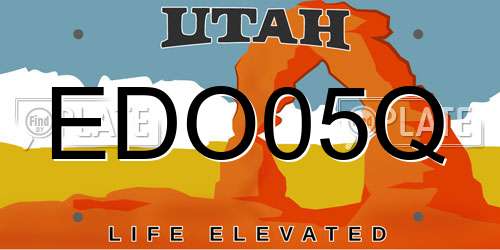 EDO05Q Utah License Plate