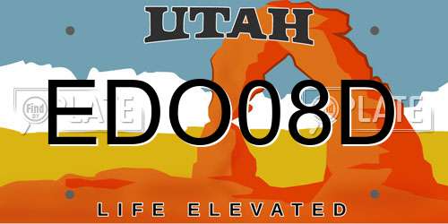 EDO08D Utah License Plate