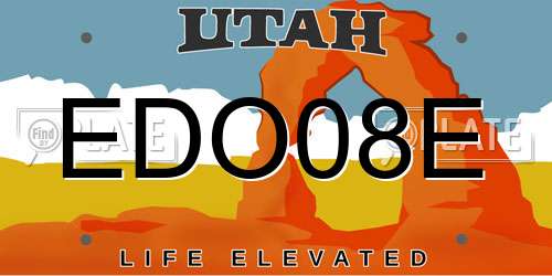 EDO08E Utah License Plate