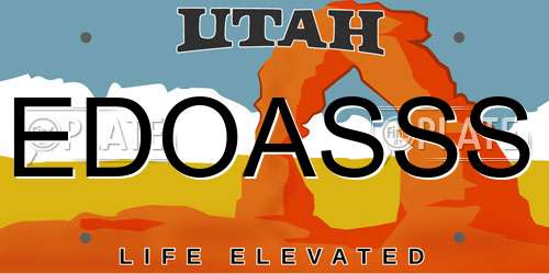 EDOASSS Utah License Plate