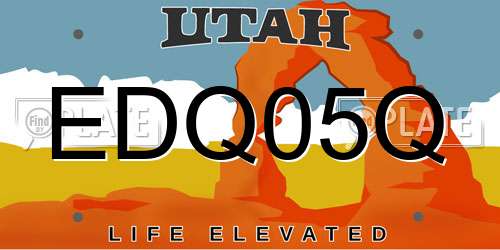 EDQ05Q Utah License Plate