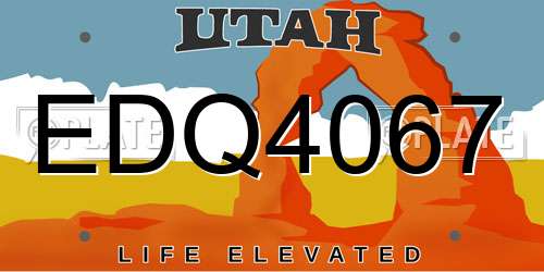 EDQ4067 Utah License Plate