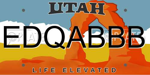 EDQABBB Utah License Plate