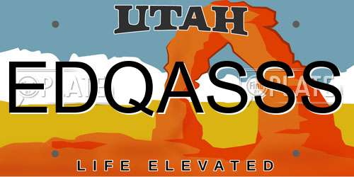 EDQASSS Utah License Plate