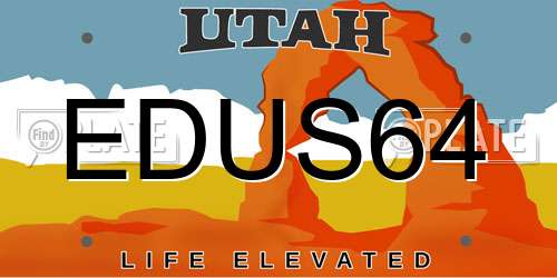 EDUS64 Utah License Plate