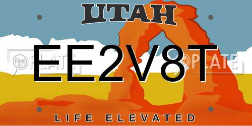 EE2V8T Utah License Plate
