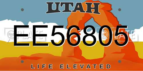 EE56805 Utah License Plate