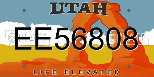 EE56808 Utah License Plate
