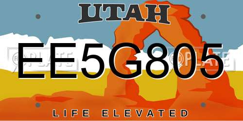 EE5G805 Utah License Plate