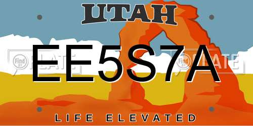 EE5S7A Utah License Plate