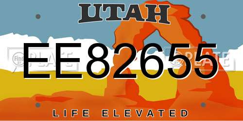 EE82655 Utah License Plate