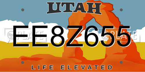 EE8Z655 Utah License Plate