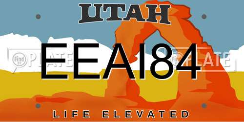 EEAI84 Utah License Plate