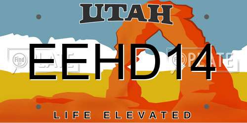EEHD14 Utah License Plate