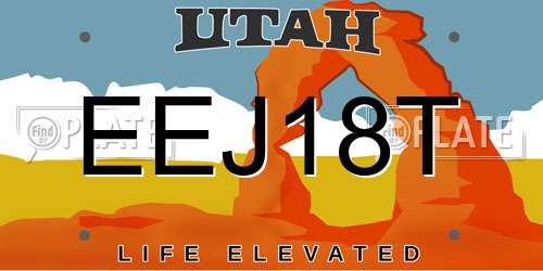 EEJ18T Utah License Plate