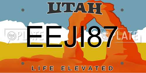EEJI87 Utah License Plate
