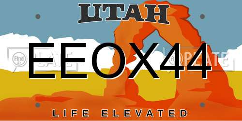 EEOX44 Utah License Plate