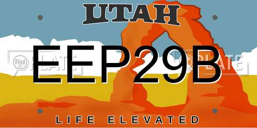 EEP29B Utah License Plate