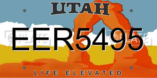 EER5495 Utah License Plate