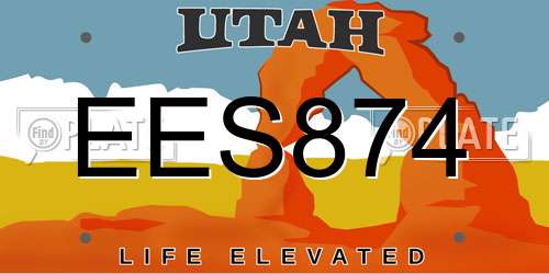 EES874 Utah License Plate