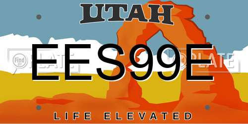 EES99E Utah License Plate