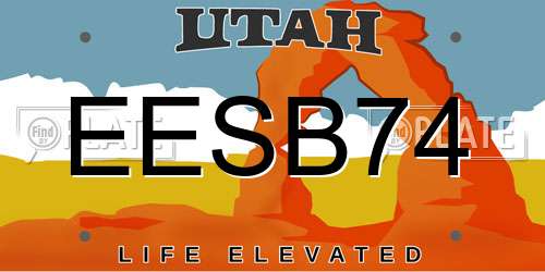 EESB74 Utah License Plate