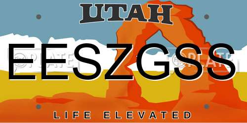 EESZGSS Utah License Plate