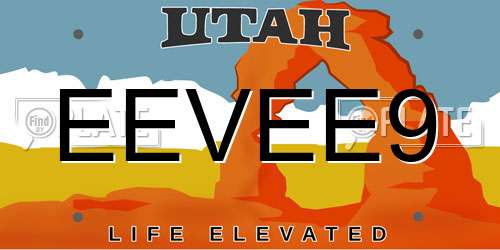 EEVEE9 Utah License Plate