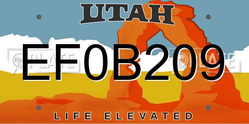 EF0B209 Utah License Plate