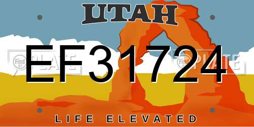 EF31724 Utah License Plate