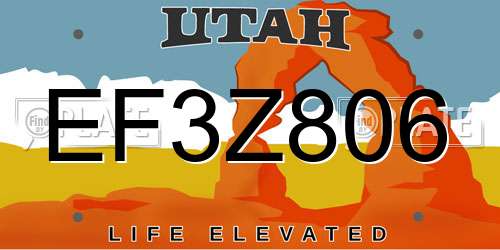EF3Z806 Utah License Plate