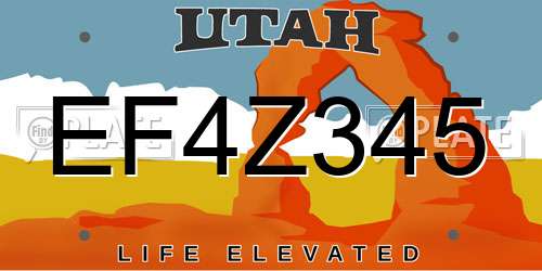 EF4Z345 Utah License Plate