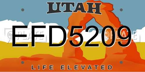 EFD5209 Utah License Plate