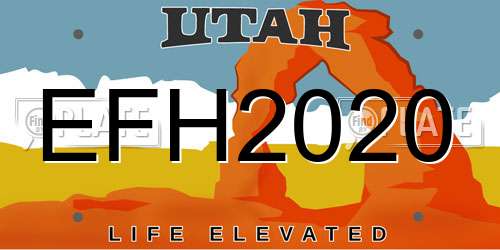 EFH2020 Utah License Plate