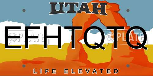 EFHTQTQ Utah License Plate