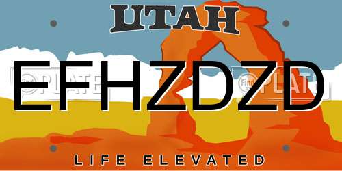 EFHZDZD Utah License Plate