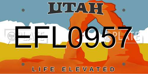 EFL0957 Utah License Plate