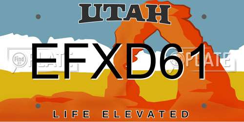 EFXD61 Utah License Plate