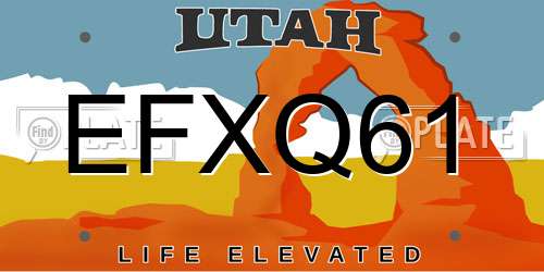EFXQ61 Utah License Plate