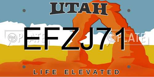 EFZJ71 Utah License Plate