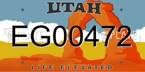 EG00472 Utah License Plate