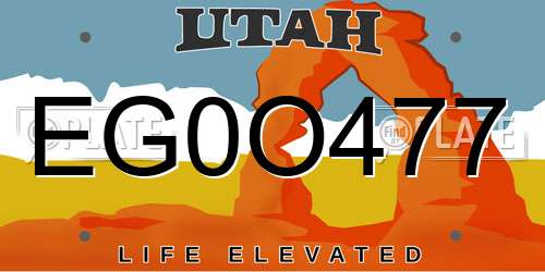 EG0O477 Utah License Plate