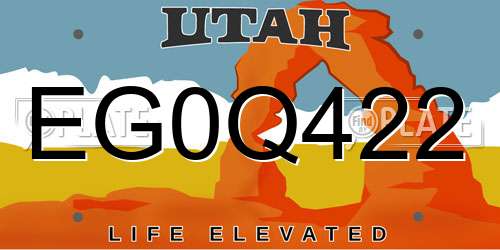 EG0Q422 Utah License Plate