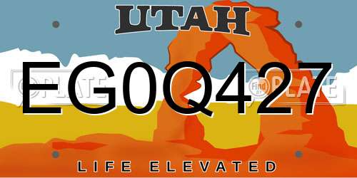 EG0Q427 Utah License Plate